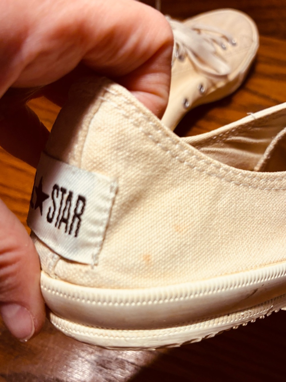 Converse All Star Low Profile Leather Insole Canvas Toe Sneakers Cream Men’s 11 - Picture 12 of 16